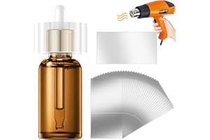 FOYODS 600 Stück Transparente PVC-Schrumpffolie,4,4 x 3 cm PVC Schrumpffolie,Kunststoff perforierte Schrumpffolie,für Gläser und Flüssigkeitsflaschen Flaschenverschluss