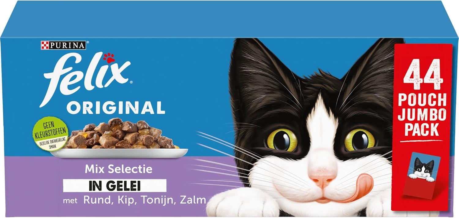 FELIX Emincés Sélection Mixte Nourriture Humide en Gelée | 44 x 85 g