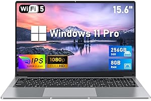 NIAKUN Ordinateur Portable, 15.6" 8GB RAM 256GB SSD Pc Portable, Ordinateur Portable N4000 Processeur Laptop(jusqu'à 2,6 GHz), 1920 x 1080P Notebook, 5000mAh, TF Card, WiFi 5, BT4.2, Windows 11 Pro