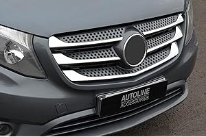 ALVM PARTS & ACCESSORIES Juego de cubiertas cromadas para rejilla delantera para Vito W447 (2015-20)