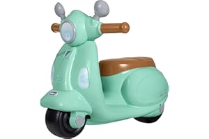 Chicco Vespa per Bambini Primavera, Moto Giocattolo Cavalcabile con Pannello Elettronico, Luci e Suoni, Ruote di Supporto Rimuovibili, Max 25 kg - Giochi per Bambini 1-3 Anni, Verde Acqua