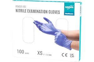 EUROPAPA® Lot de 100 gants jetables en nitrile - Sans latex - Non stériles - Sans latex - Violet