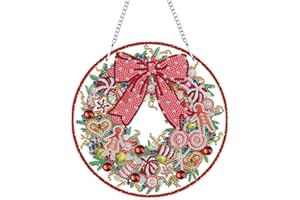 DEMIAWAKING Weihnachten DIY Diamond Painting Girlande Kranz Diamant Malerei Weihnachtskranz Weihnachtsgirlande Anhänger Deko Weihnachtsdeko Geschenk (01)