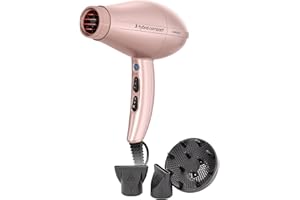 GAMMA+ Asciugacapelli Professionale X-Hybrid Compact, Phon per Capelli Leggero e Compatto, Tecnologia Ionica, Griglia Rivestita in Tormalina, 1800-2100W (Gold Rose)