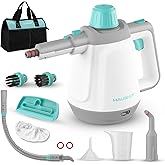 HAUSHOF Nettoyeur Vapeur a Main 450 ml Réservoir d'eau avec 8 Accessoires pour Adoucit Taches, Nettoyeur Vapeur Manuel Portab