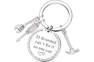 FMCC Grandad Gifts-Fathers Day Gift for Grandad Best Grandad Keyring Gifts for Grandad Birthday Christmas If Grandad Can't Fix it No One Can