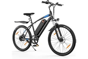 AOIHO Electric Bike, 24"/26" Electric Bikes for Adults, Max Range 50/70KM, 250W Powerful Motor, Electric Mountain Bike with 36V/48V Removable Battery, 4-6H Fast Charging, 1/21 Speed Gear, EBike MTB