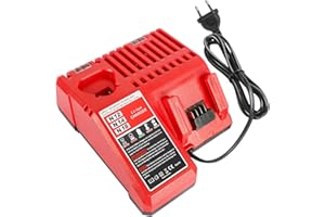 QUPERR Caricabatterie Rapido 3A M12 e M18, Compatibile con Batterie Li-Ion Milwaukee 12V–18V 3Ah 4Ah 5Ah 6Ah, con Indicatore LED e Protezione Multipla