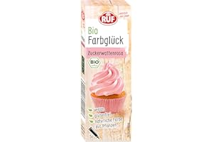 ‎RUF RUF Bio Lebensmittelfarbe Zuckerwatten-Rosa, mit Agavendicksaft zum Einfärben von Glasuren & für ausgefallene Torten, glutenfrei & vegan, 1 x 25g