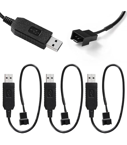 USB Zu 3/4-Pin Lüfterkabel – 5V Auf 12V Boost, Mit Schalter, Für PC-Gehäuselüfter, 2er Pack