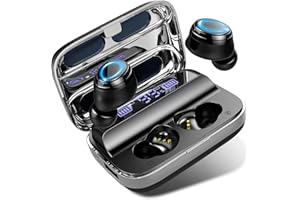 Donerton Wireless Ear Buds, 140H Playtime Wireless Headphones Chipset 5.3 with Charging Case, In Ear Headphones HiFi Stereo CVC8.0 Noise Canceling with Built-in Mic, LCD Display, USB-C