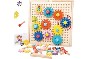 Dr. MUYA® Zabawki Montessori 3 4 5 Lat, Koła Zębate dla Dzieci, Gry dla Dzieci, Gry Edukacyjne od 5 Lat, Drewniane Zabawki, Prezent dla Dzieci 3–5 Lat Chłopcy Dziewczynki