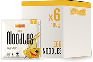 Lee Kum Kee Egg Noodles 180 g (Pack of 6) - Asian Egg Noodles, Ready in 3 Minutes, Hand-made Style, the true classic for Stir-fry and Soup, Serves 2 per Pack
