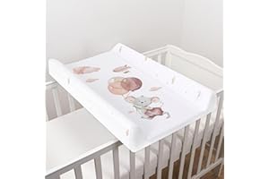 BABY COMFORT Baby Hard Base Changing Mat/Top Changer 70x50 cm fits 120x60 cm Cot Unisex Wedge Anti Roll Nappy Newborn Baby Waterproof Changing Mat with Raised Edges (Mouse)