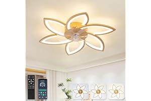 ‎YUNLONG YUNLONG 78 cm Deckenventilator mit Beleuchtung Sehr Leise Wohnzimmer Dimmbar Led Lampe mit Ventilator Modern DC Motor Ventilator mit Licht Sommer Winter Funktion für Schlafzimmer Küche,Gold