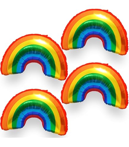PrideGEO Folienballons 5 Stück – Regenbogen LGBT+ Design – Für CSD, Partys, Hochzeit – Mit Helium Oder Luft