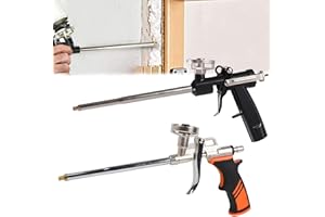 SUQ 2 Stücke Schaumpistole, Profi Pu-Schaum-Pistole, Applikator Foamgun, Bauschaum Pistole, Bauschaumpistole, Mit SchaumfüLlung Genutzt, Zum Abdichten, Füllen, Abdichten (Orange, Schwarz)
