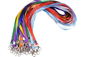 RAIRSKY 30 Stycken Nyckelband Med Karbinhake, 45 Cm Nylonsnoddar Med Vridbar Metallklämma, 10 Färger Nyckelband Färgglada, Sn