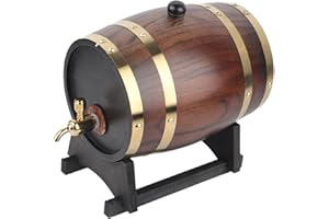 ATYHAO Envejecimiento de roble, 3 litros estilo retro madera de roble vino tinto brandy whisky barril barril barril contenedor con grifo