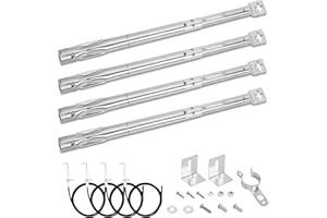 Denmay uniwersalna regulowana rura palnika gazowego do większości modeli grilla gazowego, długość wysuwana od 35,5 cm do 48,3 cm, okrągły ogon, 4 sztuki