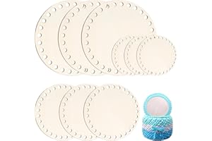 TXXATX 9 Stück Taschenboden zum Häkeln Rund Holzboden für Häkelkorb 10/15/20 cm Korbboden zum Häkeln für Häkelkorb Korb Häkeln Heimdekoration DIY Korb Webbedarf Basteln
