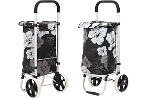 42 liter aluminiumkundvagn Vikbar kundvagn Vattenavvisande kundvagn Vikbar shoppingväska med hjul Stora blommor