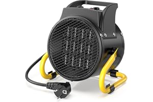 DAHTEC Calefactor Ceramico 2000W - Bajo Consumo - Radiador Electrico Portatil - Calentamiento Rápido en 3 s - Apto para Hogares, Baños y Obras de Construcción