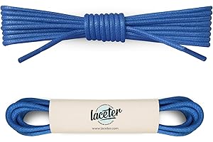 Laceter Lacets Ronds et Fins Premium en Coton Ciré - Lacets pour Chaussures de Ville, Habillées ou Remplacement - Lacets Noir, Marron ou Couleur - Diamètre : 2,4 mm