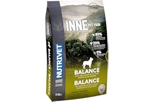 NUTRIVET - INNE Chien - Croquettes sans Céréales - Chien Adulte stérilisé ou en surpoids - Volaille - 80% d'ingrédients d'origine Animale - 3 kg
