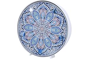 NOBRAND Kit di pittura diamante Mandala con luci notturne a LED Lampada da comodino con pittura diamante fai-da-te per la decorazione della casa(ZXD021)