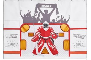 VEVOR Hockey Utrustning Mål Skytte Målvakt 7 Hål, Nätverk Träningsmål Precision Ishockeyskytte, 600D Oxfordtygnät, 3050 x 2130 mm