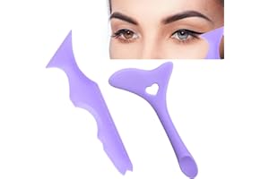 TWOBUD 2pcs Reusable Eyeliner Stencils, Multifunctional Eyeliner Stencil Drawing Aid Tool, Silicone Winged Eyeliner Tool Helper Eye Make-Up Tool for Eyelash/Eyebrow/Lip Line/Face Contour/Cream