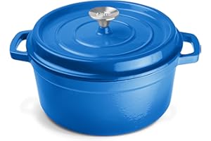 OTTIA Casseruola in ghisa a 3 strati, smaltata, 28 cm, 6 litri, per cottura a induzione, tutti i fornelli, forno, smaltata, per pane, pane e pane