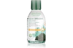 Armores Natura Integratori Alimentari, Spirulina Liquida, a Base di Alga Spirulina, con Guaranà, Ginkgo Biloba e Succo di Mora, Pronto da Bere, Vegano, Flacone 300ml