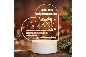 HooJtny Regalo Amica Compleanno, Idee Regalo Amica Speciale Originale, Luce notturna a LED, Regali di Amicizia per le Donne, Natale per Amiche
