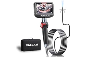 Ralcam Endoskopkamera mit Licht Endoscope Camera - Endoskop 8,5 mm Inspektionskamera 4,3" HD 1080P Rohrkamera, Kameras mit 6 LED, IP67 Wasserdicht 2M Halbstarre Kabel Teleskopkamera Kfz Werkzeug