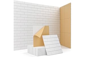 KUCHOOW Płyty akustyczne, samoprzylepne, w kształcie cegły, pochłaniające dźwięki, 12 sztuk, płyty wygłuszające do dekoracji ścian i absorpcji echa, biura, studia, dekoracja gamingowa (30 x 30 x 0,9 cm)