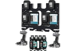 KDFALO Wandhalterung für Makita Akkus 18V/14,4V, Ladegeräte und Akku-Bohrschrauber,Makita wandhalterung für 4 Akkus+ 2 Ladegeräte + 4 Akku-Bohrmaschine,Ordnung in werkstatteinrichtung und garagen zubehör