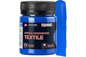 Decola - Klassische Blaue Textilfarbe 50ml | Hochpigmentierte Textilfarben Waschmaschinenfest | Hergestellt von Neva Palette…