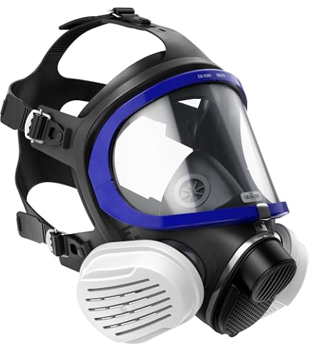 Masque Intégral Dräger X-plore 6570 SI/PC - Silicone Bleu, Cadre Noir, Filtre RD40, Protection Professionnelle (EN 136 Classe 3)