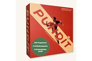 PUNDIT Fußball Quiz Spiel Erwachsene und Kinder ab 14 Jahren | Fussballquiz Bundesliga Spiel | Fussball Kartenspiel & Brettspiel | Geschenke für Fußballfans und Fußballer