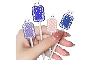 DIYGODY Protector de Cables con un Bonito Diseño de Flores para el Cargador del Samsung & Android, Lindo Ahorrador de Cable Cargador USB para Líneas de Datos de Móviles [4 Piezas]