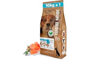 YERBERO Nature Salmon & Rice 10 kg Pienso para Perros sin Gluten con Salmon - Pienso Hipoalergénico para Perros con Alta Digestibilidad - con Omega 3 para Pelo Brillante