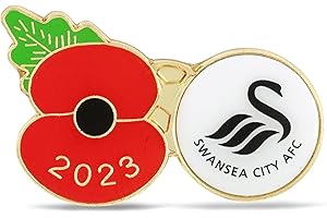 THE ROYAL BRITISH LEGION Royal British Legion Swansea City Poppy Football Pin 2023