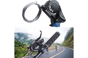 CONBLOM Palanca de cambio de bicicleta, marcación de 6 velocidades, dedo TX30, transmisión, bicicleta de montaña, diseño ergonómico, accesorios para bicicleta de montaña de bajo ruido, manillar…