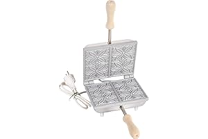 CBE ELETTRODOMESTICI Lot de 2 boîtes à biscuits électriques pour Ferratelle et dosettes en aluminium rectangulaire fin