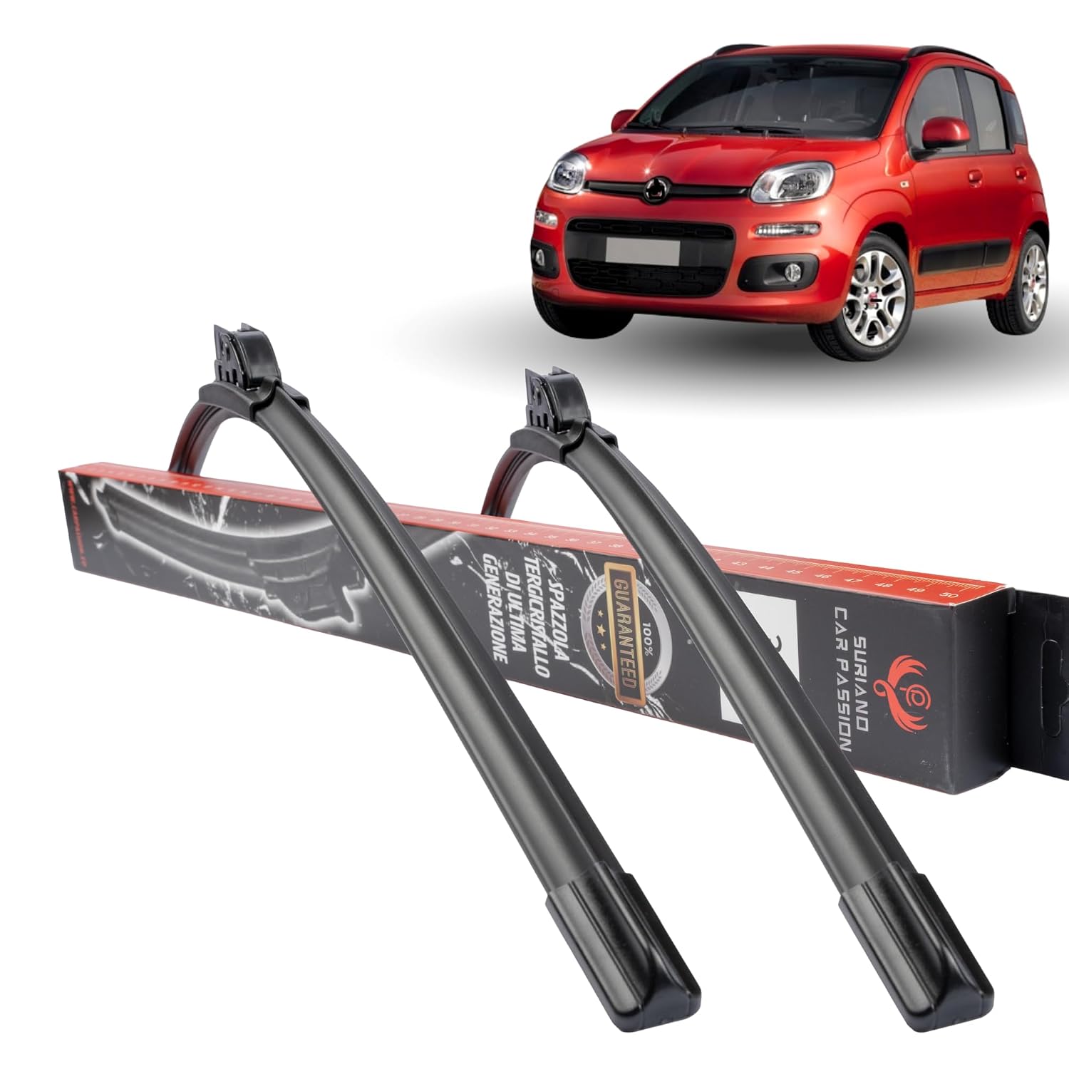 Coppia Spazzole Tergicristallo Compatibili con FIAT PANDA (312) DAL 02/2012 IN POI 60 35 cm Tergicristalli per Parabrezza Anteriore Aero Flat Nuove