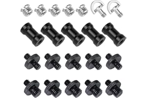 FRGYEE Cámara Adaptador Kit Rosca Convertidor， Cámara Montaje Tornillo 22 Piezas de Tornillos Convertidores Adaptadores 1/4 3/8 Pulgada de Metal para Cámara, Trípode, Liberación Rápida (QR) Placa
