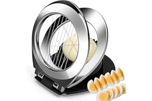 ‎BIBURY BIBURY Eierschneider aus Edelstahl, Eischneidewerkzeug, 2 in 1 Eierschneider Metall aus 304 Edelstahl, Professional Egg Slicer Schneider für Eier, Pilze, Erdbeeren, weiches Obst(spülmaschinenfest)