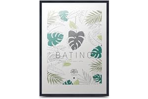 aFFa frames, Batino, Cadre photo en bois, Light, Rectangle, avec façade en verre acrylique, dos HDF, Noir, 50x70 cm